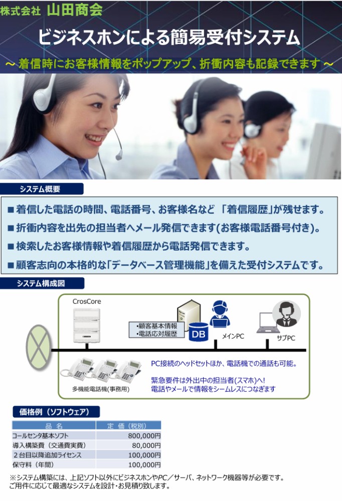 ビジネスホン受付システム